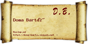Doma Bartó névjegykártya